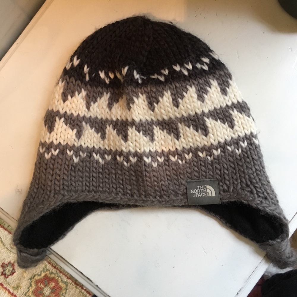 North Face Winter Hat with tassels.
